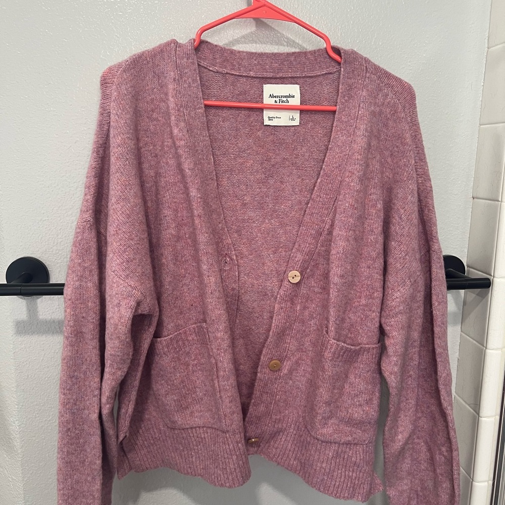 Pink Abercrombie cardigan size large never worn with tags!